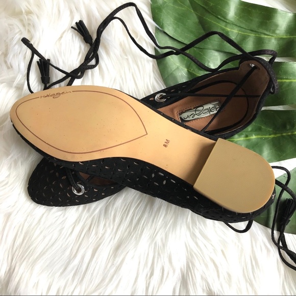 Halogen black lasercut lace up flats - Picture 7 of 7